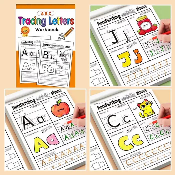 Cahier d'activités amusants, cahier d'exercices d'écriture avec lettres anglaises, contenant des Illustrations amusantes pour enfants, 5 Types de jeux interactifs