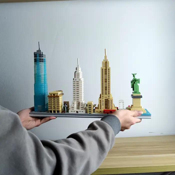 Modèle de monuments emblématiques de New York en micro-blocs de construction – Décoration de bureau à domicile