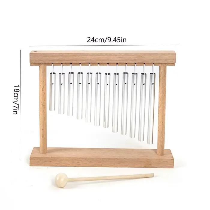 Carillon musical de méditation en bois, conception collaborative, son éducatif précoce, guérison sonore, cloche ludique, percussion précise
