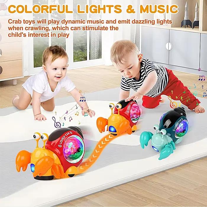 Jouet d'escargot lumineux, jouet d'escargot électrique pour bébé, nouveaux jouets d'escargot rampants, jouets musicaux rampants, jouet sensoriel interactif mobile 2025