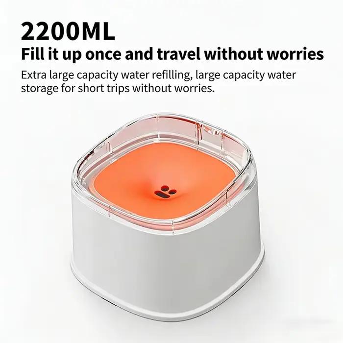 Bol d'eau flottant pour animaux de compagnie, pour chiens et chats, sans bouche mouillée, anti-éclaboussures, portable, confortable, antidérapant, pour la maison et l'extérieur