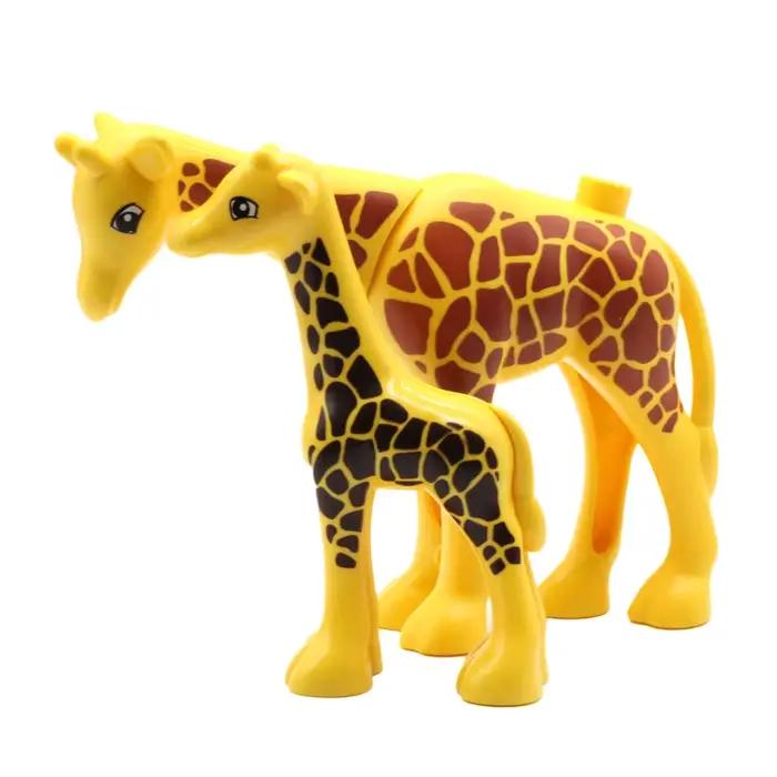 Ensemble de blocs de construction d'animaux de Zoo, blocs de construction de grande taille, accessoires à assembler, oiseaux mignons, bêtes, éléphant, tigre, briques, jouets éducatifs pour enfants