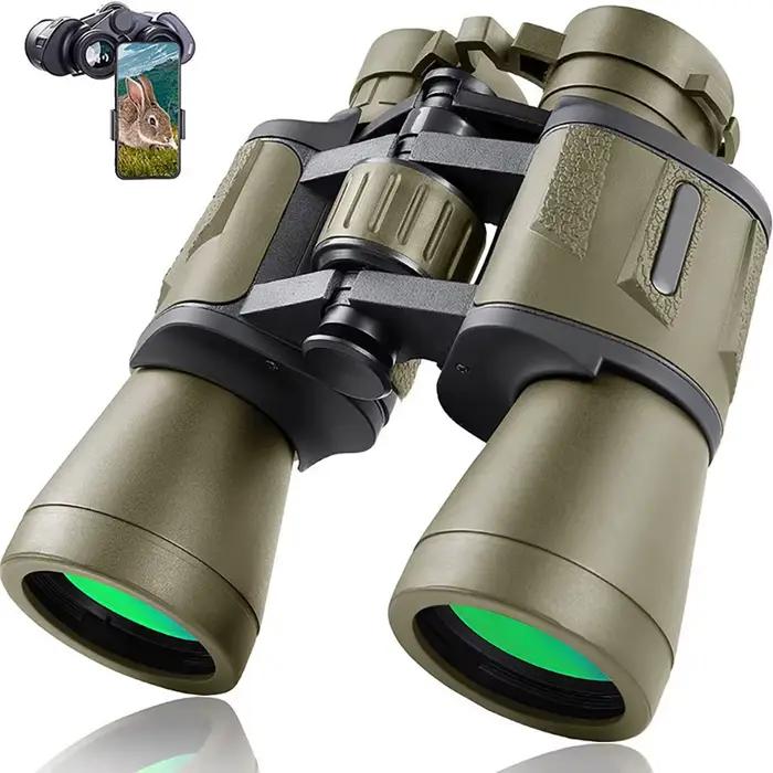 Jumelles militaires 20x50 pour adultes avec adaptateur de Smartphone avec prisme BAK4 lentille FMC télescope