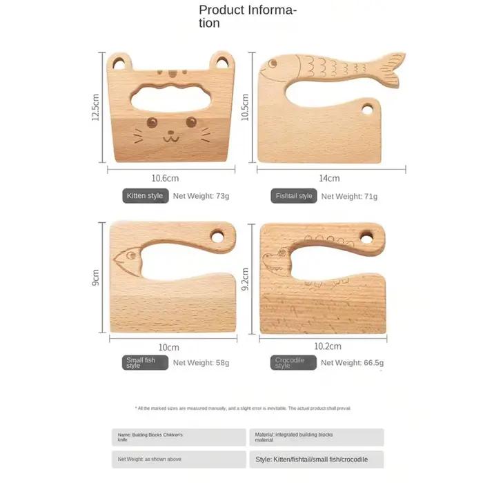 Couteau en bois pour enfants de cuisine, jouet de simulation, éducation Montessori, apprendre à couper des fruits et légumes, cadeau pour anniversaire ou Noël