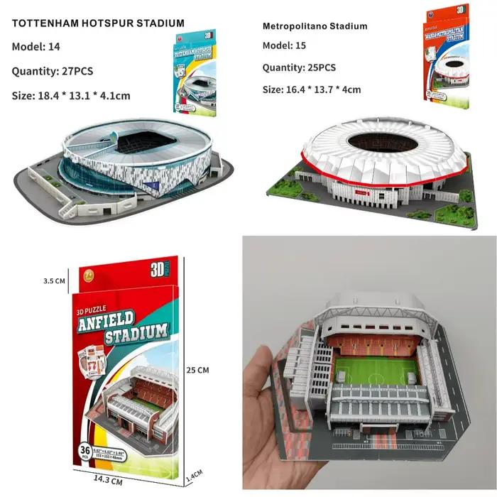 Modèle de puzzle de stade en papier 3D pour les fans de football passionnés pour combattre avec votre équipe à domicile