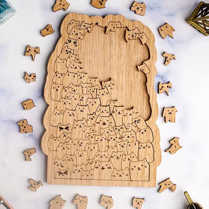 100 puzzles en bois pour chatons
