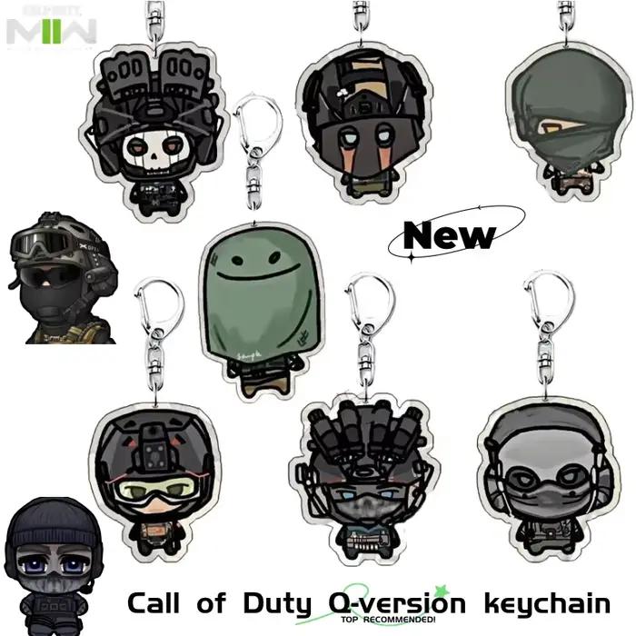 Call of Duty Ghost Soap Keegan jeu périphérique dessin animé version Q acrylique porte-clés livre emballage décoration suspendus ornement