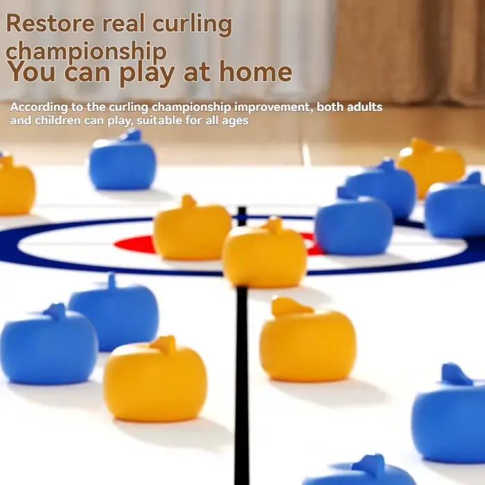 Jeu de curling de table pour toute la famille avec 8 à 16 rouleaux et disques de shuffleboard – Jouets pour enfants et