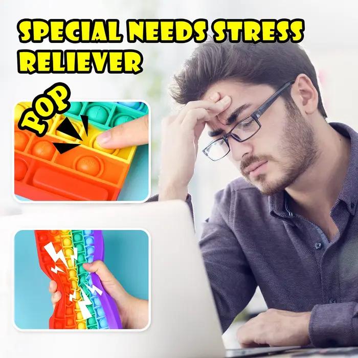 Clavier Push Bubble Fidget jouets sensoriels arc-en-ciel Popping Silicone jeu jouet anxiété et anti-Stress autisme