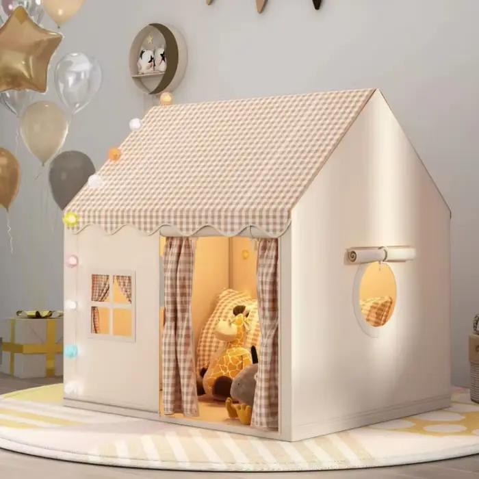 Tente de jeu intérieure et extérieure pour tout-petits blanche ou noire grande espace de jeu pour enfants refuge d'imagination pour les parties de jeu et les nuits d'observation des étoiles