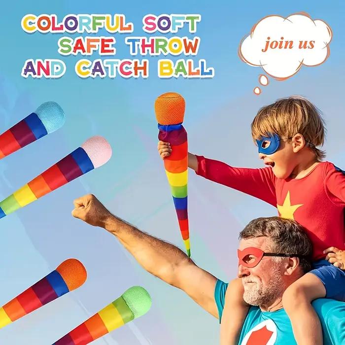 Jouet d'extérieur arc-en-ciel pour lancer et attraper la balle