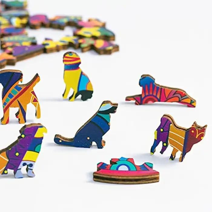 Puzzles uniques en bois avec arbre de vie – Puzzle irrégulier en forme d'animal