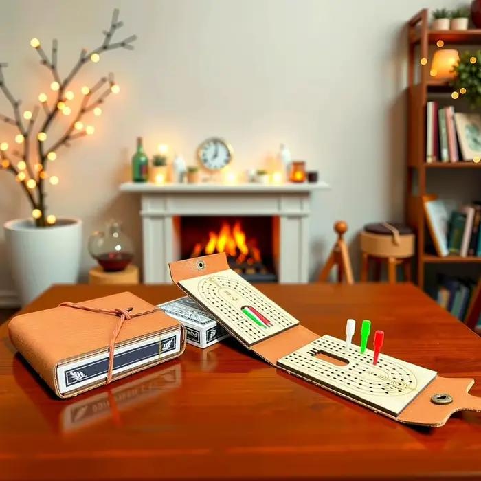 Jeu de société traditionnel en bois Cribbage – Jeu de table amusant pour 2 à 4 joueurs – Jeu