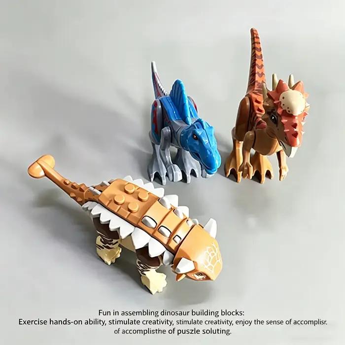 Ensemble de blocs de construction dinosaures jurassiques, mini figurines de dinosaures, briques de modèles du monde, jouets pour garçons et filles, cadeaux d'anniversaire éducatifs pour enfants
