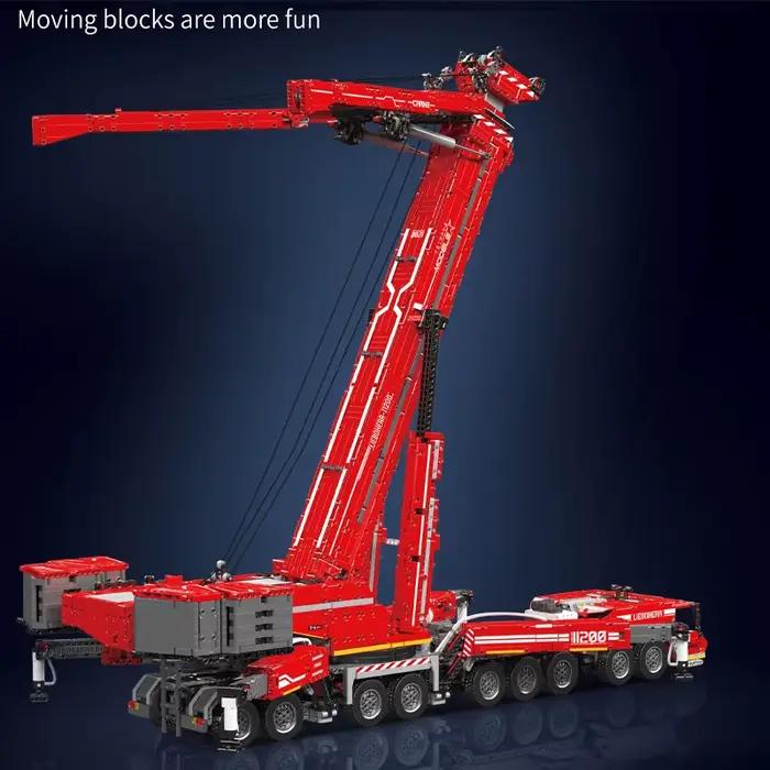 MOULD KING 17007 Grue 17008 Véhicule Technique APP Liebherr LTM11200 Camion MOC en Briques Voiture RC
