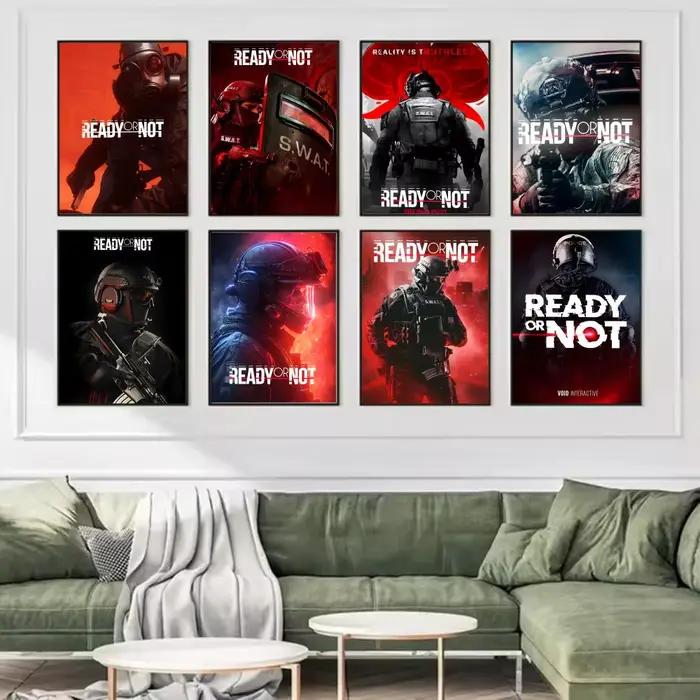 Affiche de jeu vidéo R-Ready Or Not, autocollants muraux tendance et faciles à appliquer, pour la décoration de la maison et les murs des dortoirs