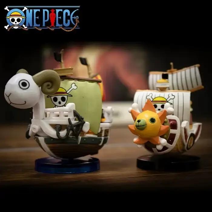 Une pièce 7 cm Anime navire Figure Luffy modèle jouet Super mignon Mini bateau THOUSANDSUNNY aller joyeux assemblé modèl