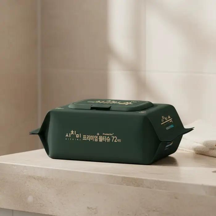 Sichimi Green Wet Baby Wipes premium gaufrage EWG casquette de qualité tout vert 72 paquets 10