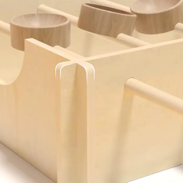Jeu de course sur marbre rotatif en bois-jouet interactif d'équilibre et de coordination développe le raisonnement spatial et la motricité fine