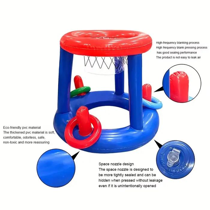 Jeu combiné de basket-ball et de jeu de lancer d'anneaux gonflables en PVC, jouet interactif pour enfants pour les activités de fête en famille en intérieur
