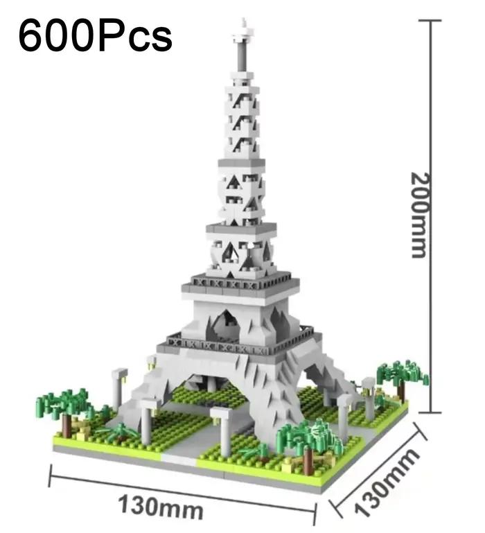 Blocs de construction Tour Eiffel en plastique ABS pour enfants et adultes occasions spéciales création puzzle construction jouet