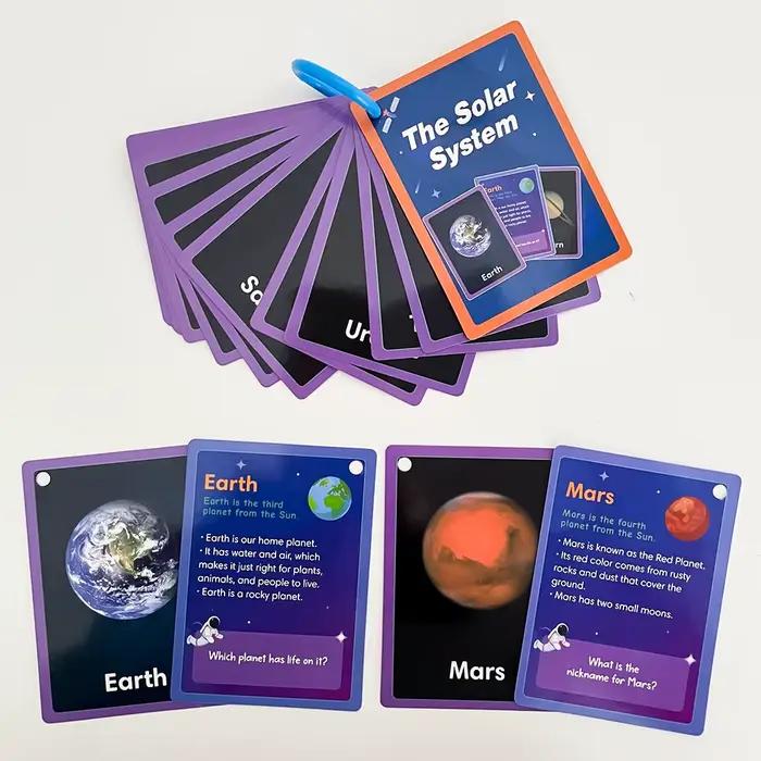 Cartes flash anglaises du système solaire, 15 pièces, pour enfants et bébés, planètes spatiaux Double face, astronomie, Science, cartes d'apprentissage éducatif