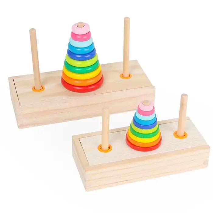 Tour de pile de Puzzle en bois classique d'hanï