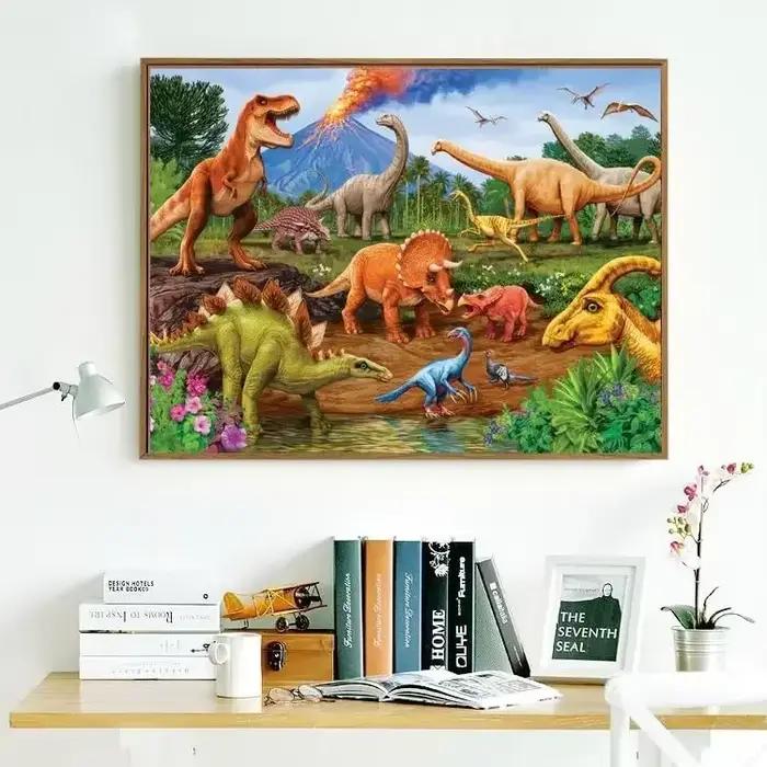 Puzzles dinosaures pour adultes, 1000/500/300/120 pièces, jeux de décoration pour la maison, puzzle de paysage, jouets éducatifs, cadeaux d'anniversaire