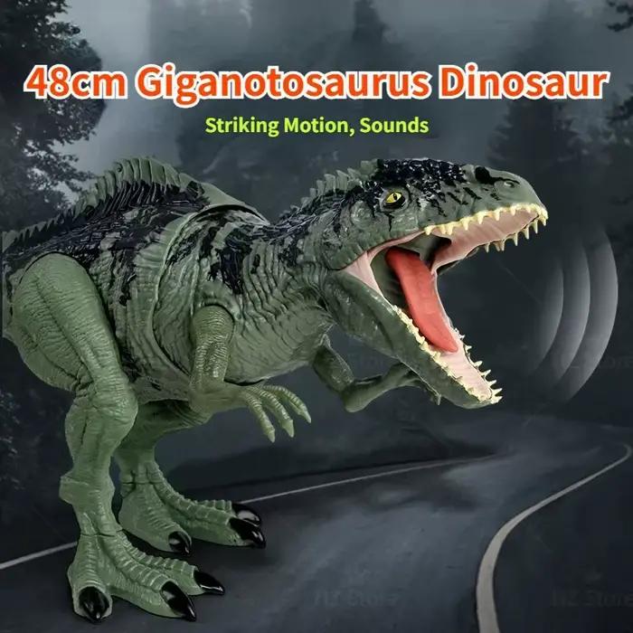 Jouet dinosaure Jurassic-World Dominion Strike N Roar Giganotosaurus avec mouvement frappant