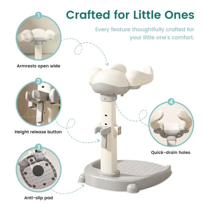 Support de bain pour bébé avec design ergonomique
