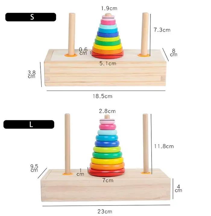 Tour de pile de Puzzle en bois classique d'hanï