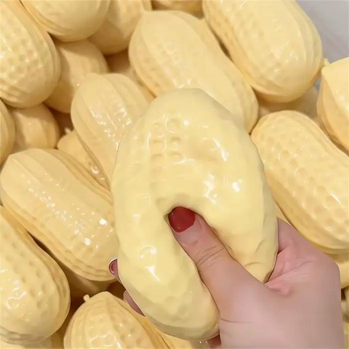Balle anti-stress cacahuète - Texture croquante et moelleuse avec sensation douce comme du beurre, jouet sensoriel ASMR anti-stress pour enfants et adultes, jouet pour animaux de compagnie