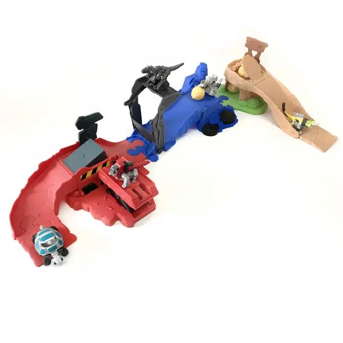 Piste de modèle de dinosaure pour enfants, camion de dinosaure, voiture de jouet de dinosaure active, plusieurs scènes peuvent être assemblées, cadeau de jouets pour enfants, 1:64, KL23