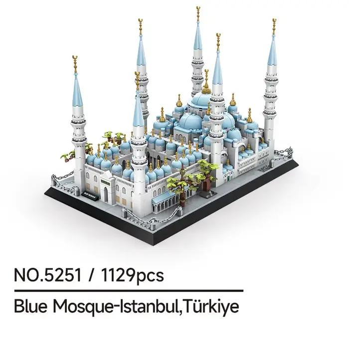 1129 pièces mosquée bleue Istanbul Architecture blocs de Construction petites particules briques à monter soi-même