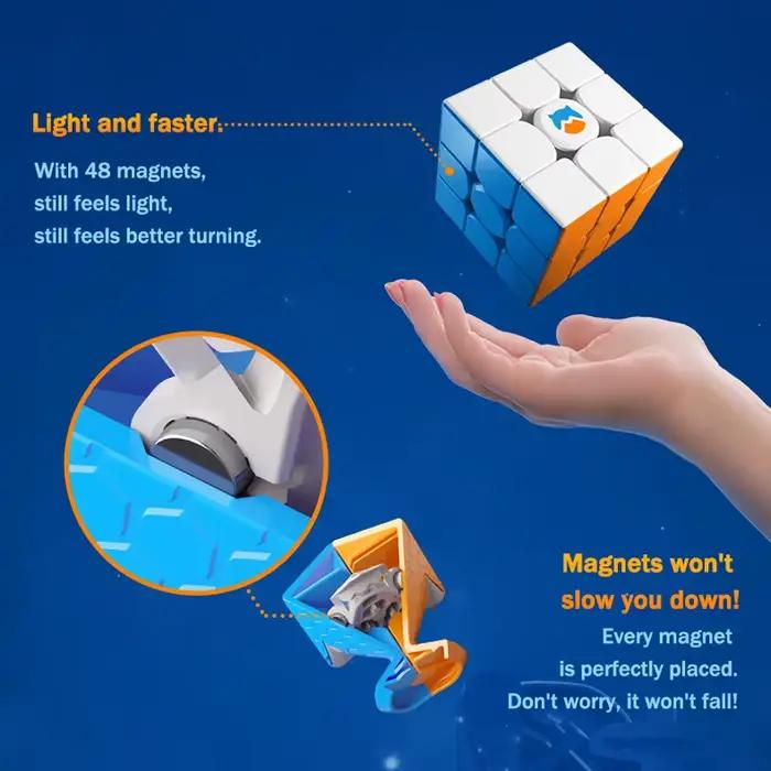GAN Monster GO 3x3 M EDU Cube de vitesse magique magnétique sans autocollant jouets Fidget professionnels GAN MSG EDU 3X3 Cubo Magico Puzzle
