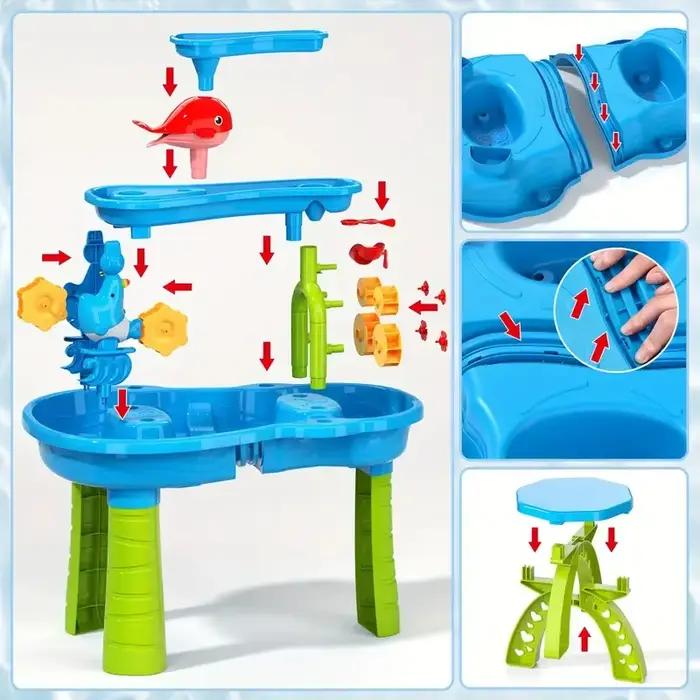 Table de jeu aquatique multifonctionnelle pour enfants : cascade