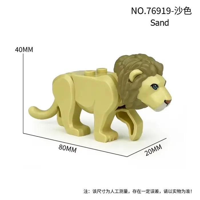 Figurine de lion Jungle King à construire soi-même jouet en briques d'animaux à articulations mobiles cadeau éducatif créatif pour enfants pour jouer et exposer occassions spéciales