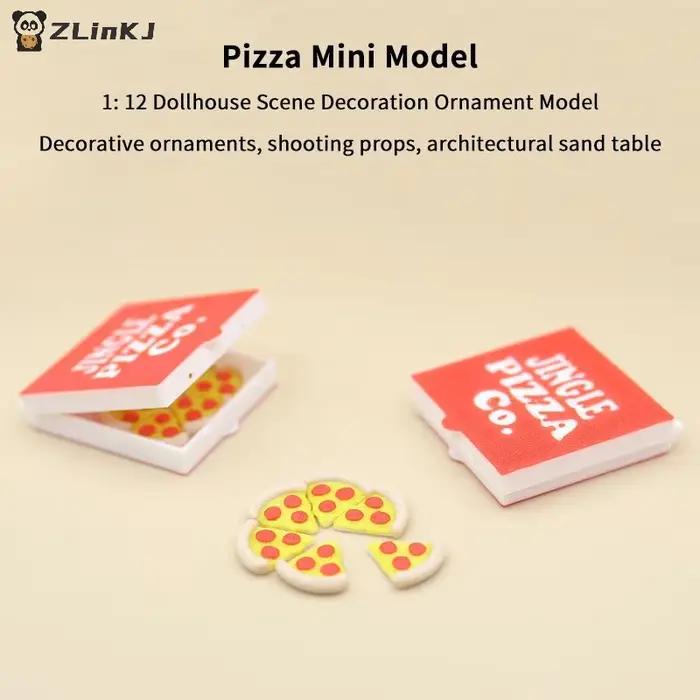 ▶ Mini-pizzas de simulation 1/12 pour maison de poupée avec boîte à pizza