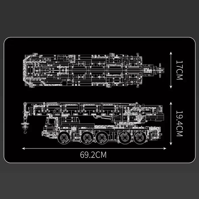 Mould King 17073 17074 voiture technique jouet télécommande LTM 1110 grue bloc de construction assemblage camion brique enfants cadeau de noël