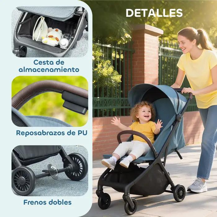 Poussette pliable Pawhut avec dossier inclinable