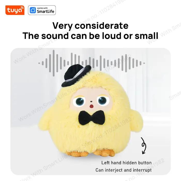 Robot en peluche intelligent Tuya AI, animal de compagnie électronique interactif vocal, jouet compagnon aux yeux LED dynamiques, rechargeable par USB, cadeau pour tous les âges