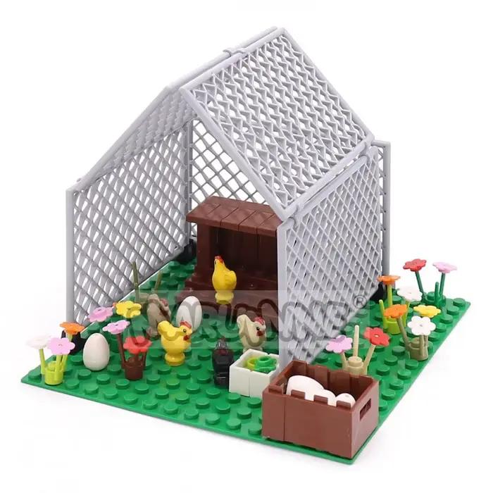 Marumine Farm Chicken Building Blocks Classic Construction MOC Bricks Set Assembling House DIY Model Kit Compatible with 95342pb