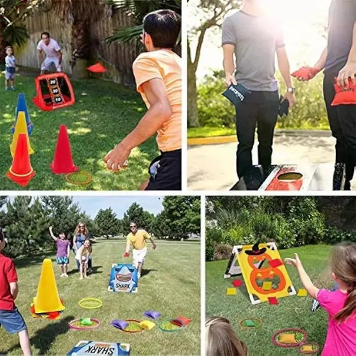 Ensemble d'anneaux de cônes de lancer pour enfants, jeu de fête, football en plein air, football, entraînement d'agilité, carnaval, jeux de famille, cour, outils ChlorSet, 1 ensemble