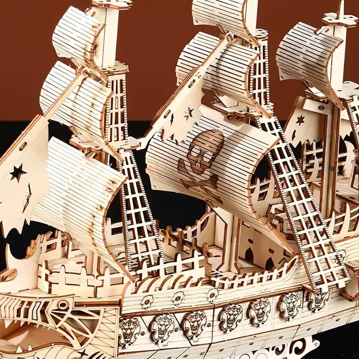 Puzzle stéréo 3D modèle de bateau pirate néerlandais Puzzle en bois