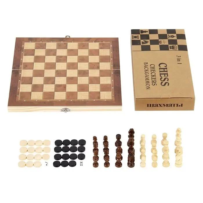 Échiquier portable pliant en bois pour adultes