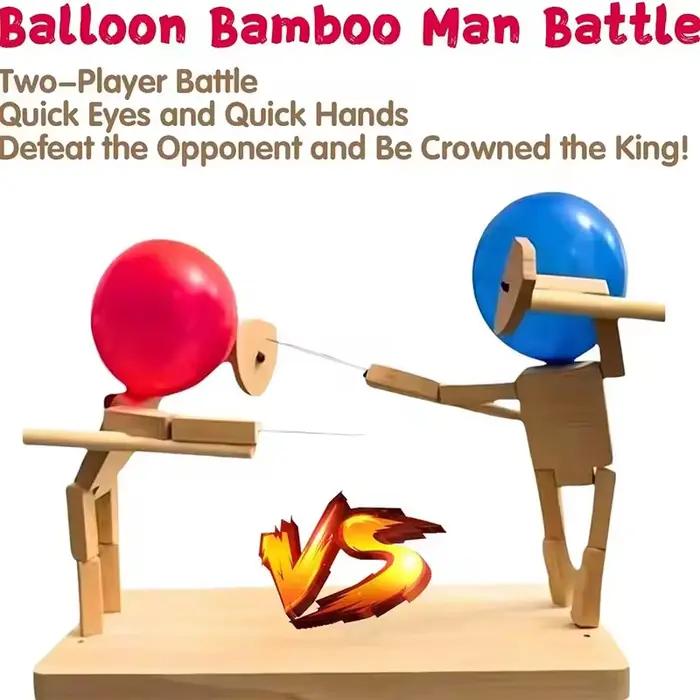 Jeu de combat de ballons en bois fait à la main pour deux joueurs