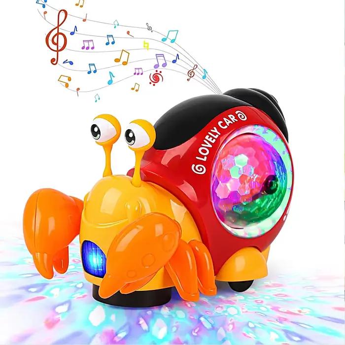 Jouet d'escargot lumineux, jouet d'escargot électrique pour bébé, nouveaux jouets d'escargot rampants, jouets musicaux rampants, jouet sensoriel interactif mobile 2025