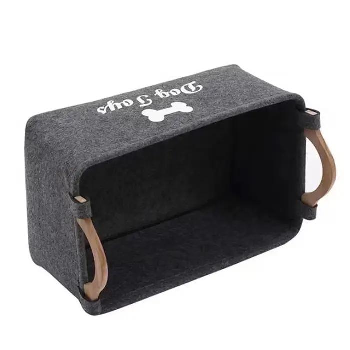 Boîte de rangement pour animaux de compagnie, panier à jouets pour chiens et chats, accessoires, bacs en feutre, plusieurs
