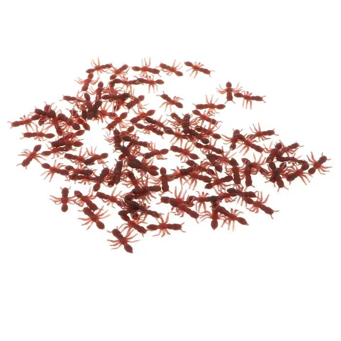 100 pièces en plastique couleur mixte réaliste fausses fourmis modèle Figure ensemble enfants jouet pour Halloween fête