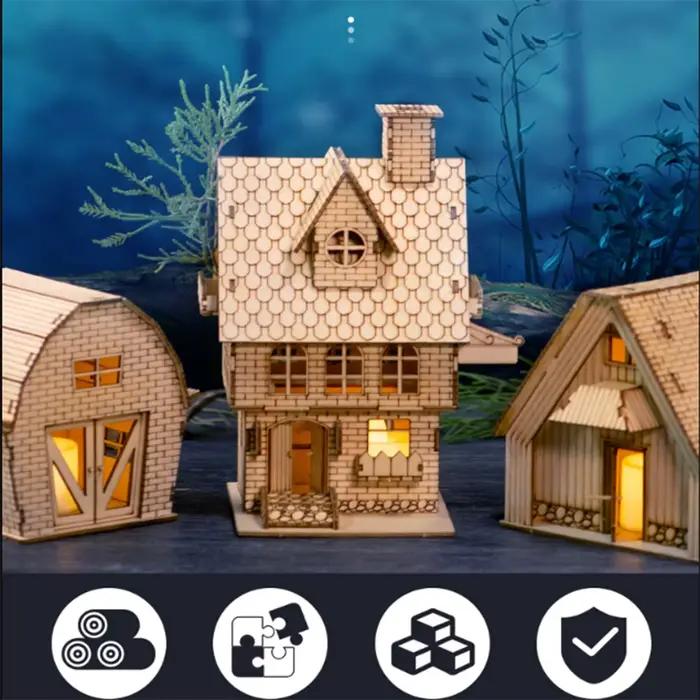Kit de construction de maison miniature en bois à l'échelle 1:25
